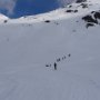 Montag: Fellilücke ca 450hm und Piz Tiarms ca. 900hm teils im Sturm